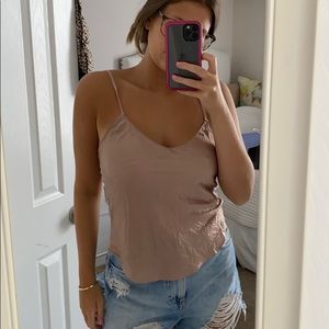 Pink silk top